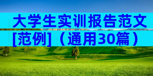 大学生实训报告范文[范例]（通用30篇）